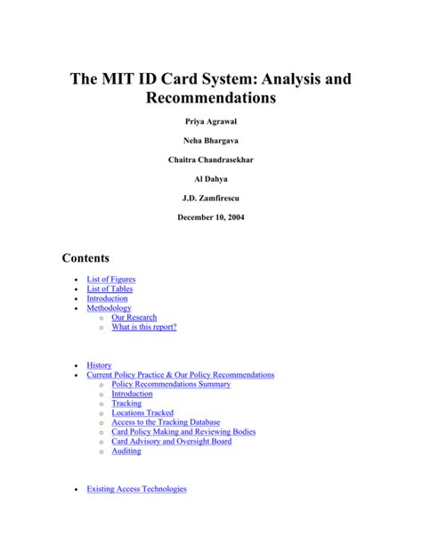 The MIT ID Card System: Analysis and Recommendations